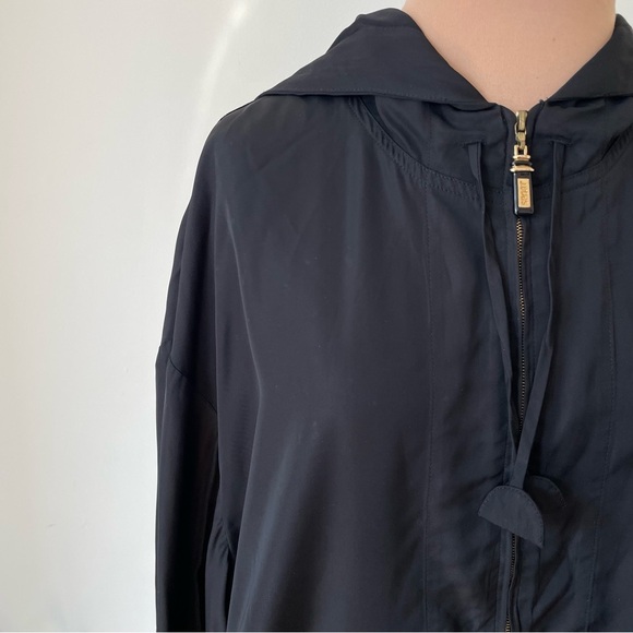 St. John Sport Marie Gray Vintage Black Half Zipper Windbreaker Jacket Size L - Picture 10 of 11